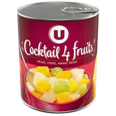 Cocktail 4 fruits au sirop léger boîte 4/4 500g