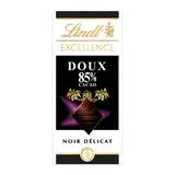 Chocolat noir 85% cacao doux LINDT EXCELLENCE, Tablette de 100g