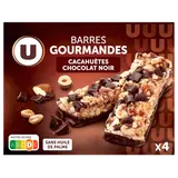 Barres de céréales gourmandes cacahuètes chocolat, x4 - 140g