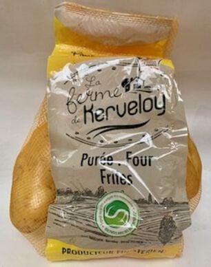 Pomme de terre de consommation Universa,Cat 1 Cal 40/70, Bretagne, France le sachet de 2kg