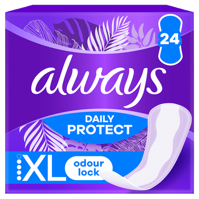 Protège-slip long+technologie odour block Always dailies protect x24