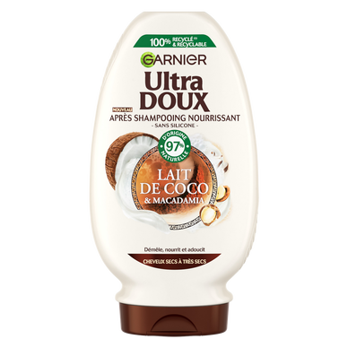 Après-shampoing lait de coco macadamia nourrissant ULTRA DOUX - flacon250ml
