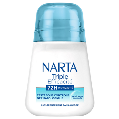 Déodorant bille NARTA femme triple efficacité fraîcheur poudrée 50mL