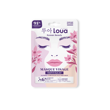 Masque visage en tissu teint éclat LOUA, x1