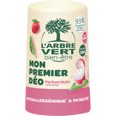 Déodorant bille litchi L'ARBRE VERT mon premier déo 50ml