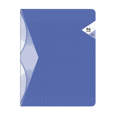 Cahier piqûre 96p grands carreaux bleu - 17x22cm