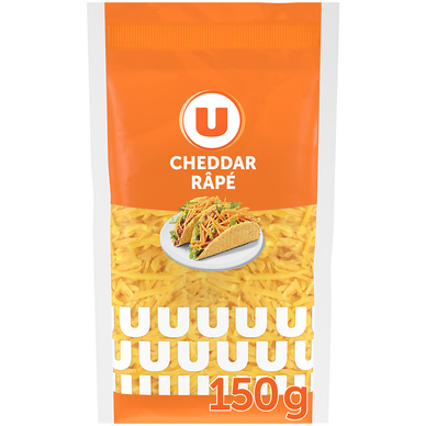 Fromage cheddar rouge au lait de vache pasteurisé U sachet 150g