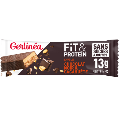 Barres fit & protein saveur chocolat noir cacahuète GERLINEA, 45g