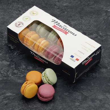 Macarons fruités, décongelé, 12 pièces, 150g