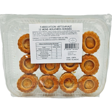 Mini bouchée ronde au beurre x12 s/blister 100g GMPA ambiant