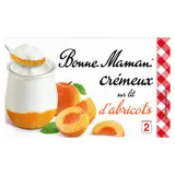 Yaourt crémeux sur lit d'abricot BONNE MAMAN 2x125g