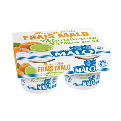Fromage frais mandarine citron vert MALO 4x100g