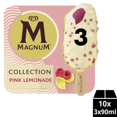 Bâtonnets glacés MAGNUM euphoria pink lemonade x3 208g