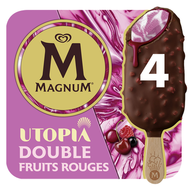 Bâtonnets glacés  double fruits rouges MAGNUM 4x71g