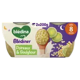 Fondue de poireaux et boulghour, dès 8 mois blédiner BLEDINA 2x200g
