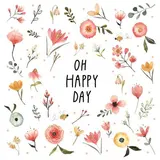Paperproducts Design Serviettes en papiers Oh Happy Day, 20 serviettes