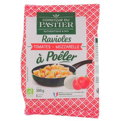 Comptoir Du Pastier Ravioles à Poêler, Tomates Mozzarelle Bio, 300g