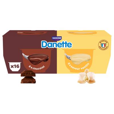 Danette Crème dessert vanille chocolat, 16x115g