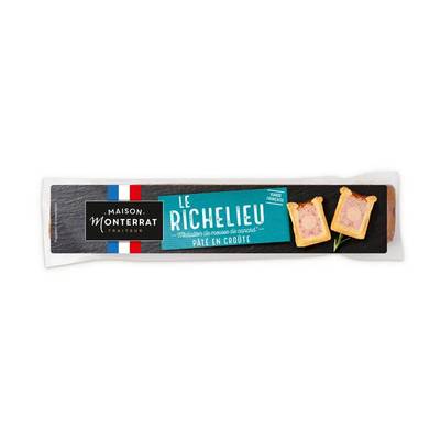 Maison Monterrat Pâté en Croûte avec Médaillon de mousse de Canard, 450g