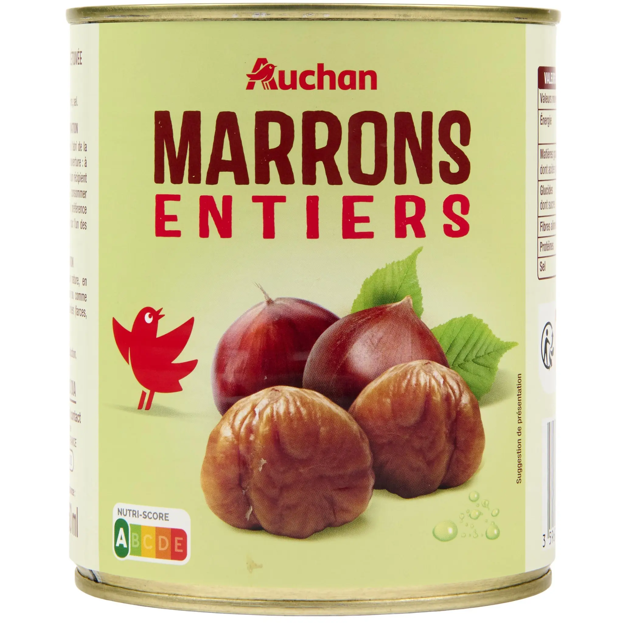 AUCHAN Marrons entiers à l'étuvée