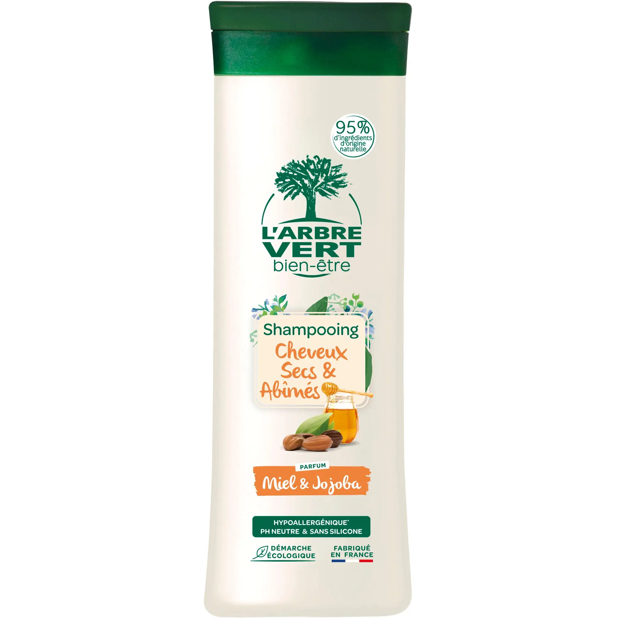 L'ARBRE VERT Shampoing cheveux secs et abimés miel et jojoba