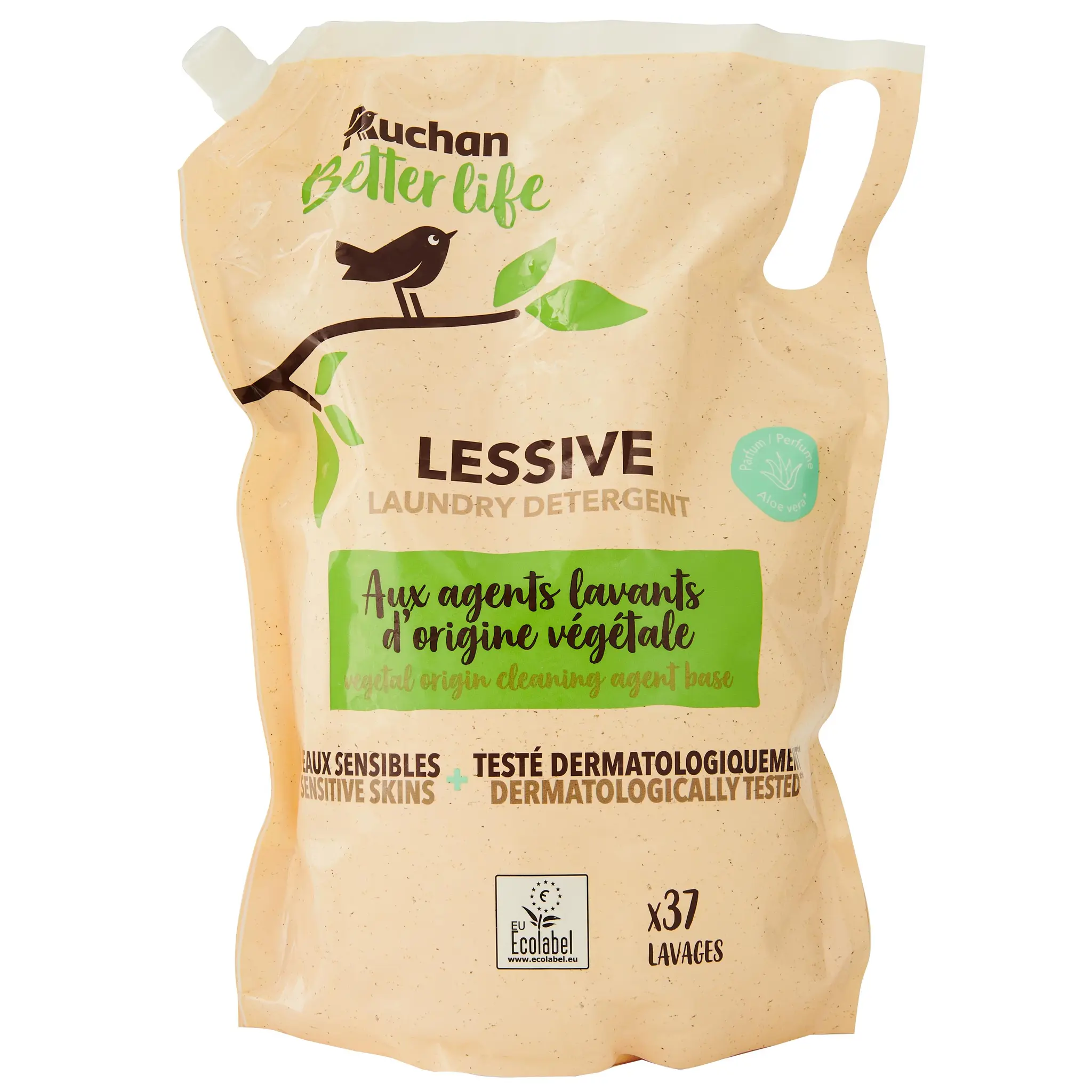 AUCHAN BETTER LIFE Recharge Lessive liquide Ecologique Aloe vera