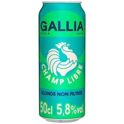 Gallia Bière blonde non filtrée 5,8°, 50cl