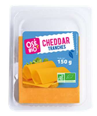 Cheddar tranches 30 % MG/PF BIO, Osé Bio (150 g)