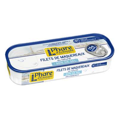Filets de maquereaux pêche responsable au naturel -50% sel, Phare d'Eckmuhl (151 g)