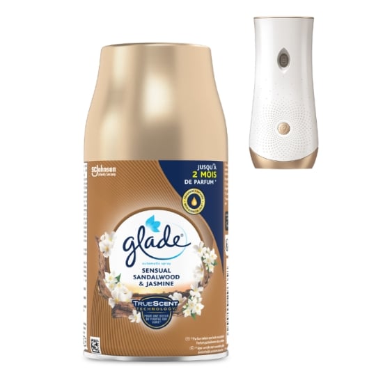 Désodorisant Recharge Automatique Bois de Santal et Jasmin aux huiles essentielles GLADE