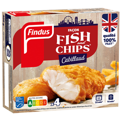 Fish&chips cabillaud FINDUS, 4x100g