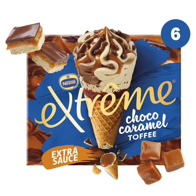 Cônes glacés chocolat toffee EXTREME x6 426g