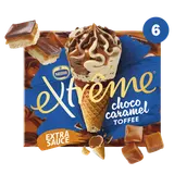 Cônes glacés chocolat toffee EXTREME x6 426g