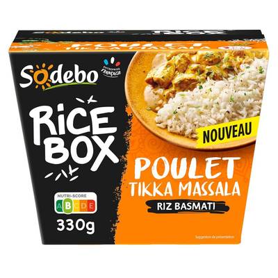 Sodebo RiceBox Poulet Tikka Massala Riz Basmati, 330g