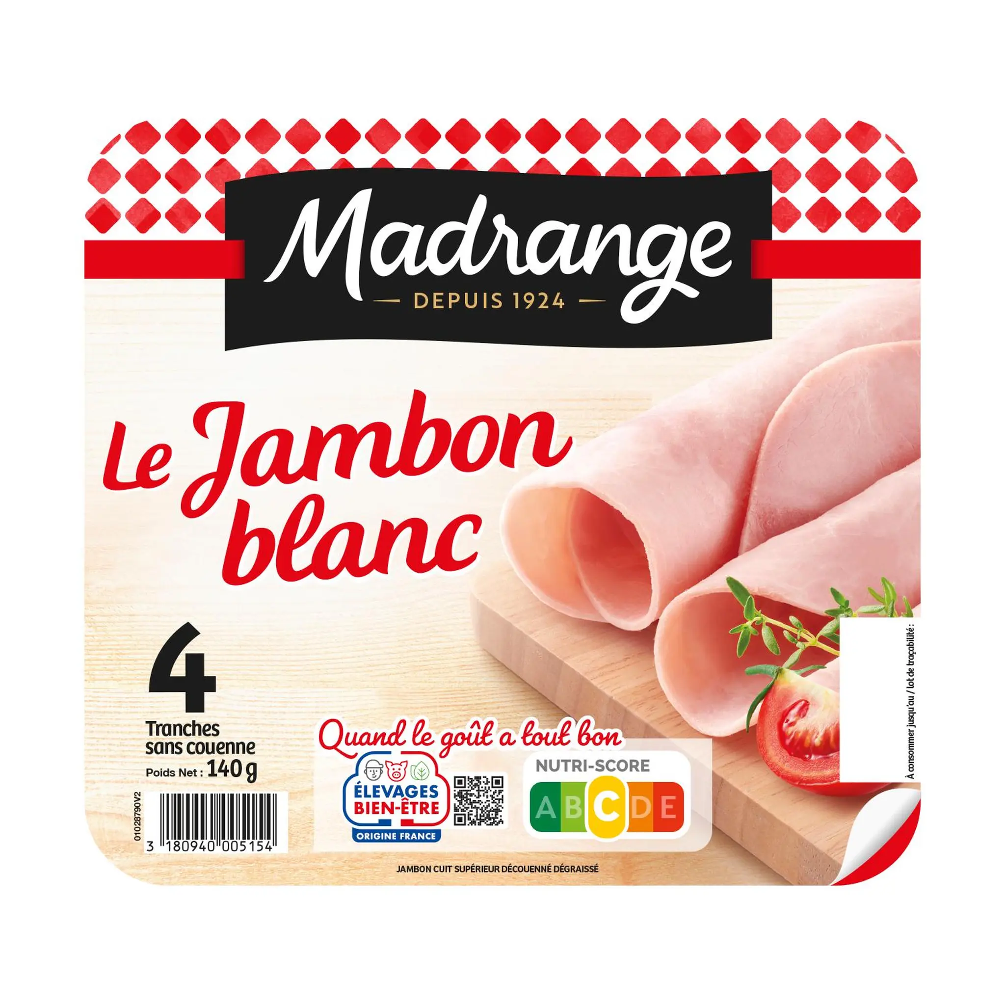 MADRANGE Le jambon blanc sans couenne