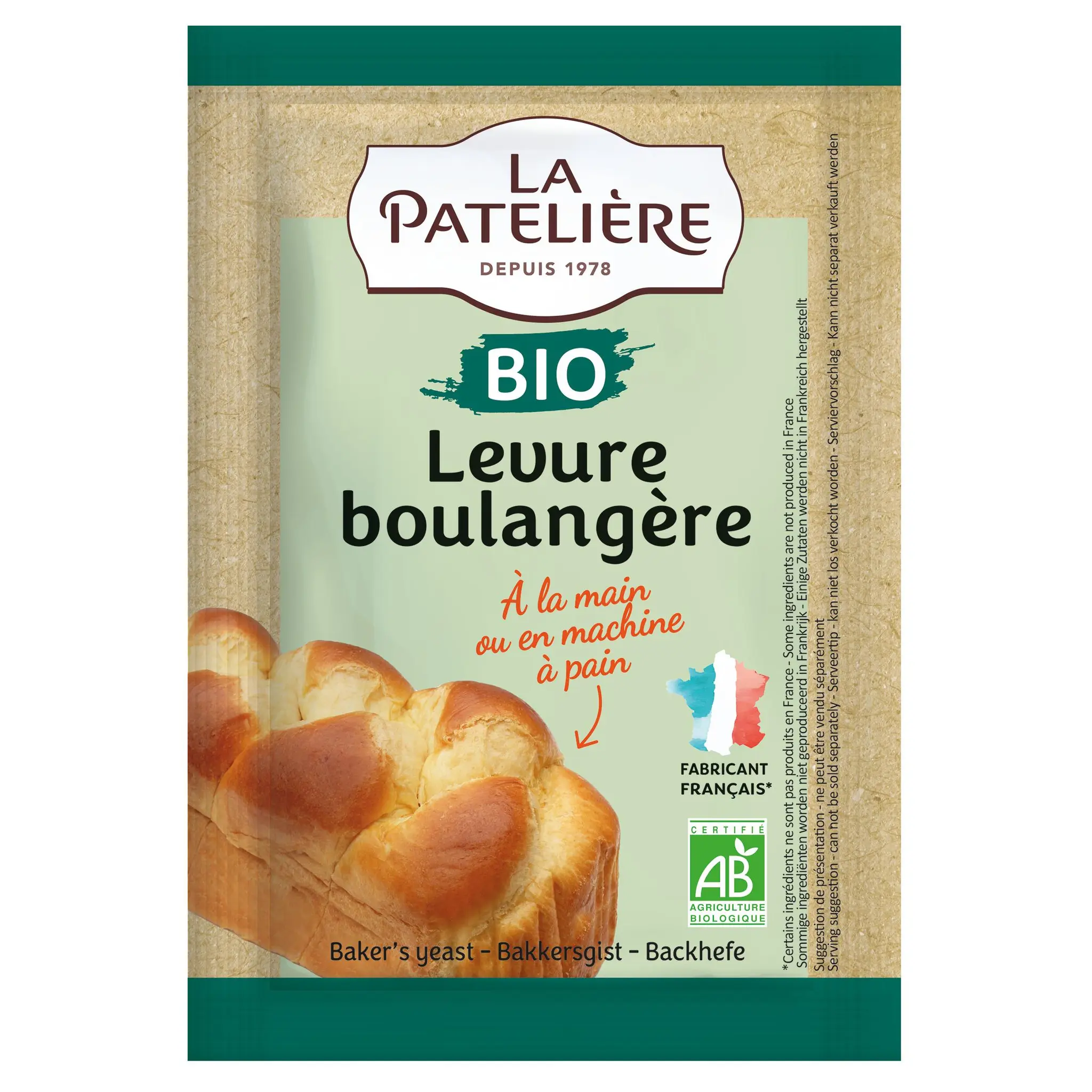 LA PATELIERE Levure boulangère bio main ou machine