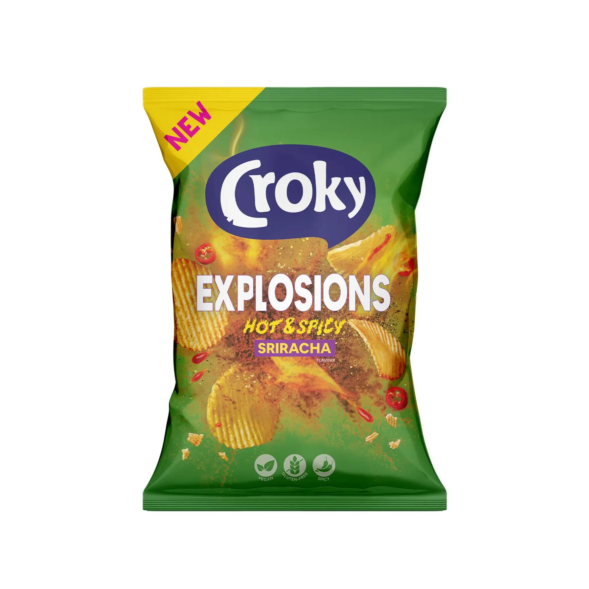 CROKY Explosions chip ondulées saveur hot & spicy sriracha