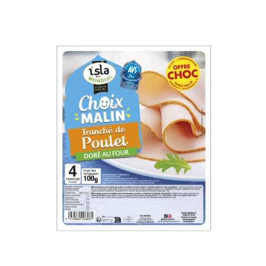 Blanc de poulet Tranché Doré au Four Halal ISLA MONDIAL