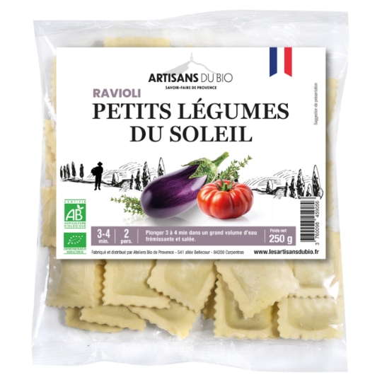 Ravioli Petits Légumes du Soleil Bio ARTISANS DU BIO
