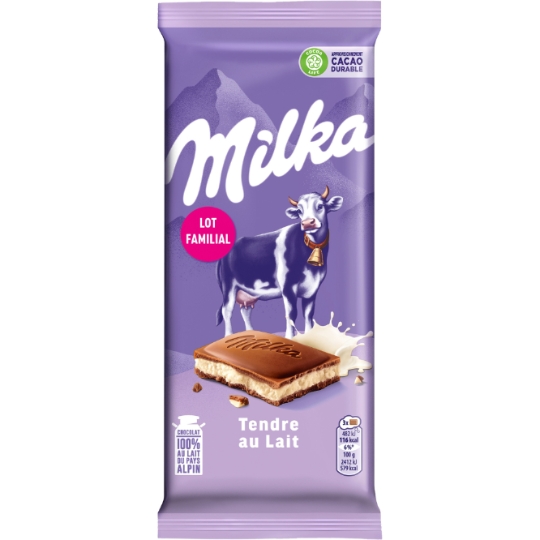 Tablette de Chocolat Lait Tendre au Lait MILKA