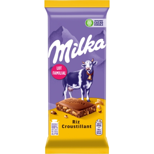 Tablette de Chocolat Lait Riz Croustillant MILKA