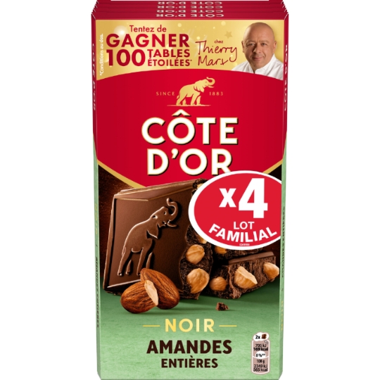 Tablette de Chocolat Noir Amandes Entières COTE D'OR