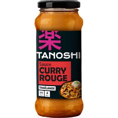 Tanoshi - Thaïlande Sauce Curry Rouge au lait de coco en bocal, 30cl