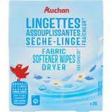 Auchan Lingette assouplissante sèche linge, 20 lingettes