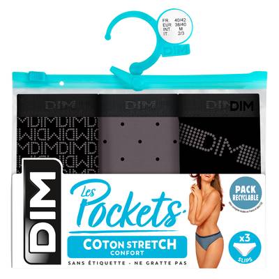 Dim Slip pocket coton 36/38, 3 slips