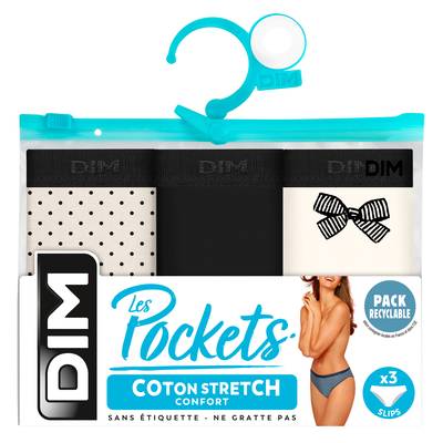 Dim Slip pocket coton 36/38, 3 slips
