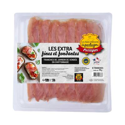 Petitgas Jambon de Vendée igp les extra fines et fondantes, 8 tranches - 70g