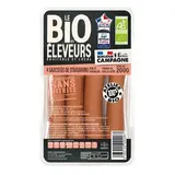 Le Bio des éleveurs Saucisses de Strasbourg bio sans nitrite, 4 pièces - 200g