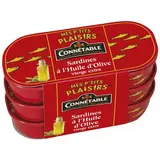 Connetable Sardines à l'Huile d'Olive Vierge Extra en conserve, 3x55g
