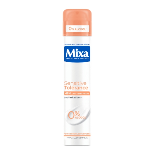 Déodorant Femme Hypoallergénique Sensitive Tolérance 48H Anti-Transpirant Anti-Irritations 0% Alcool pour Peaux Sensibles ou Epilées MIXA